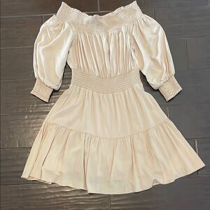 Elegant Cream Off-Shoulder Kids Dress